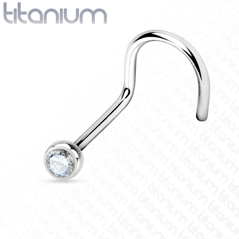 Piercing nez coudé en titanium 0,8mm et crystal 2mm blanc Fasy Piercing nez3,95 €
