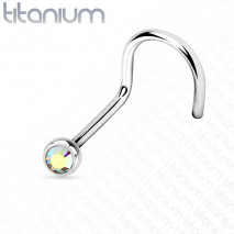 Piercing nez coudé en titanium 1mm et crystal 2mm aurore boréale Gady Piercing nez3,95 €