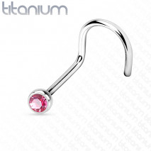 Piercing nez coudé en titanium 1mm et crystal 2mm rose Kolu Piercing nez3,95 €