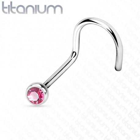 Piercing nez coudé en titanium 1mm et crystal 2mm rose Kolu Piercing nez3,95 €