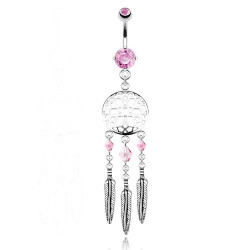 Piercing arcade 8 mm anodisé rose