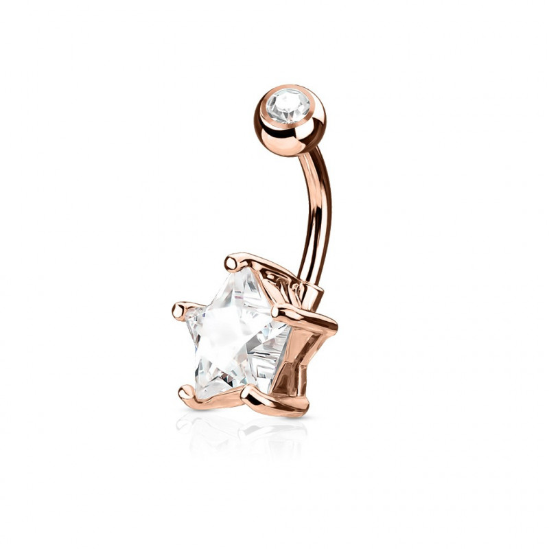 Piercing nombril or rose avec une étoile en zirconium blanc Bafa Piercing nombril5,85 €