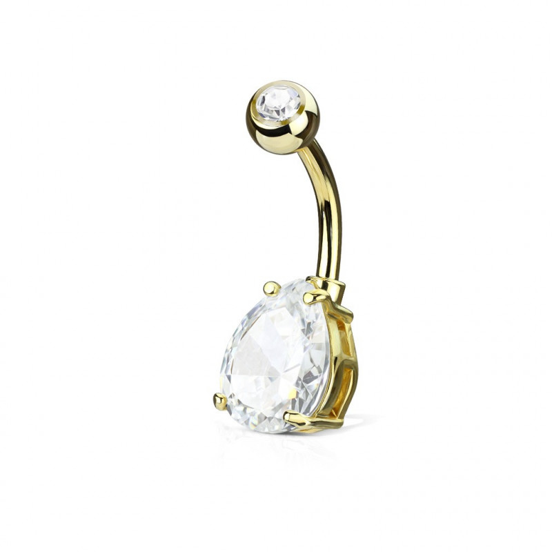 Piercing nombril banane doré avec une larme en zirconium blanc Tako Piercing nombril5,85 €