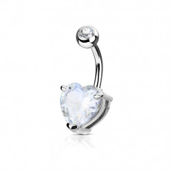 Piercing nombril banane avec un cœur en zirconium blanc Tyvaz Piercing nombril5,75 €