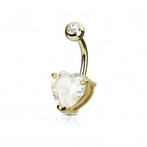 Piercing nombril doré avec un cœur en zirconium blanc Tomuk Piercing nombril5,85 €