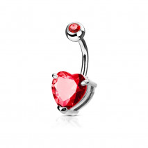 Piercing nombril banane avec un cœur en zirconium rouge Tenu Piercing nombril5,75 €