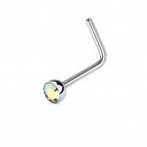Piercing nez coudé 0,8mm et crystal 2,5mm aurore boréale Boxa Piercing nez2,25 €