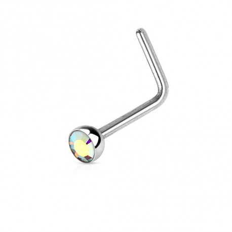 Piercing nez coudé 0,8mm et crystal 2,5mm aurore boréale Boxa Piercing nez2,25 €