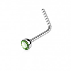 Piercing nez coudé 0,8mm et crystal 2,5mm vert péridot Buby Piercing nez2,25 €
