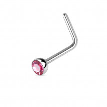 Piercing nez coudé 0,8mm et crystal 2,5mm rose Bofy Piercing nez2,25 €