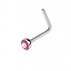 Piercing nez coudé 0,8mm et crystal 2,5mm rose Bofy Piercing nez2,25 €