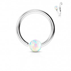 Piercing anneau 10 x 1mm avec une opaline blanche Maza Piercing nez4,05 €