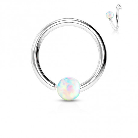 Piercing anneau 10 x 1mm avec une opaline blanche Maza Piercing nez4,05 €