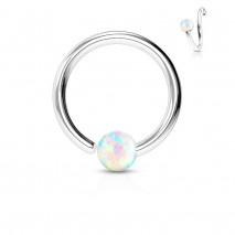 Piercing anneau 8 x 1,2mm avec une opaline blanche Mykaz Piercing nez4,30 €