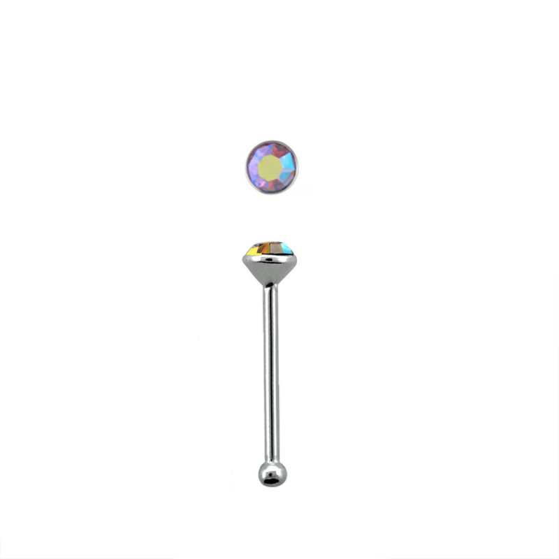 Piercing nez avec un crystal rose 1,8mm Gogy Piercing nez1,65 €