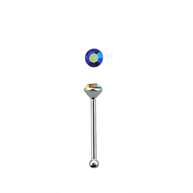 Piercing nez avec un crystal bleu 1,8mm Gahu Piercing nez1,65 €