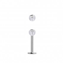 Piercing labret 10mm boule incolore et crystal blanc Viky Piercing labret1,75 €