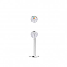 Piercing labret 6mm boule incolore et crystal aurore boréale Hagok Piercing labret1,75 €