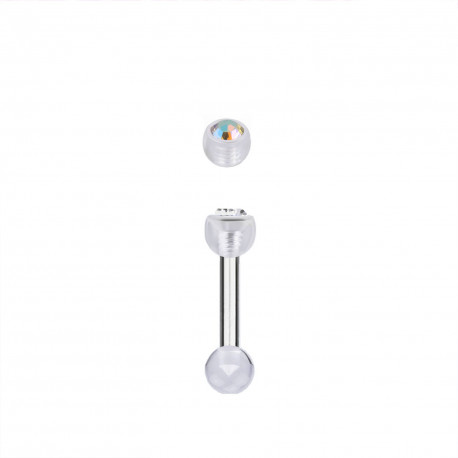 Piercing tragus 6mm boules incolore avec un crystal aurore boréale Dahyk Piercing oreille1,49 €