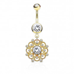 Piercing nombril doré anneau vintage et crystals blanc Vyki Piercing nombril7,90 €