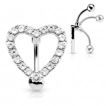 Piercing nombril inversé coeur avec zirconiums blanc Aox Piercing nombril7,60 €