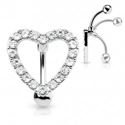 Piercing nombril inversé coeur avec zirconiums blanc Aox Piercing nombril7,60 €