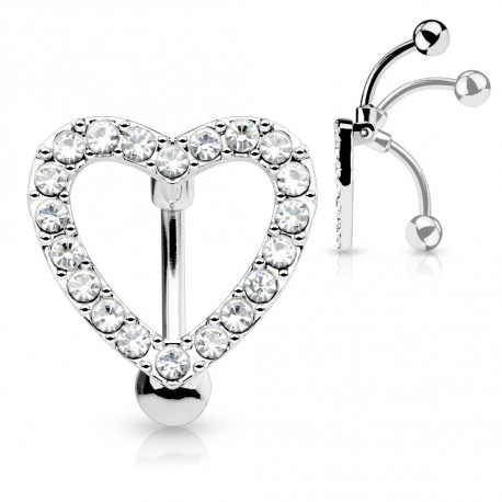 Piercing nombril inversé coeur avec zirconiums blanc Aox Piercing nombril7,60 €