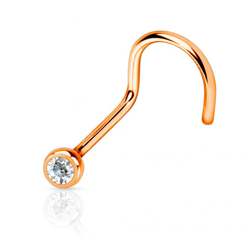 Piercing nez coudé 0,8mm or rose et crystal blanc Doaz Piercing nez2,99 €