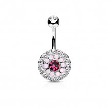 Piercing nombril avec trois cercles en zirconiums et opalines rose Buko Piercing nombril7,99 €