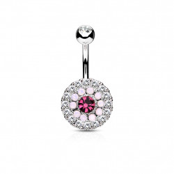 Piercing nombril avec trois cercles en zirconiums et opalines rose Buko Piercing nombril7,99 €