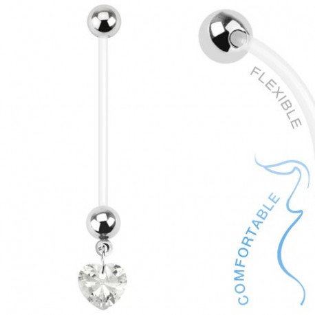 Piercing nombril grossesse cœur blanc Cugox Piercing nombril5,90 €