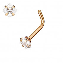 Piercing nez coudé or rose square en zirconium blanc 2,5mm Pax Piercing nez2,90 €