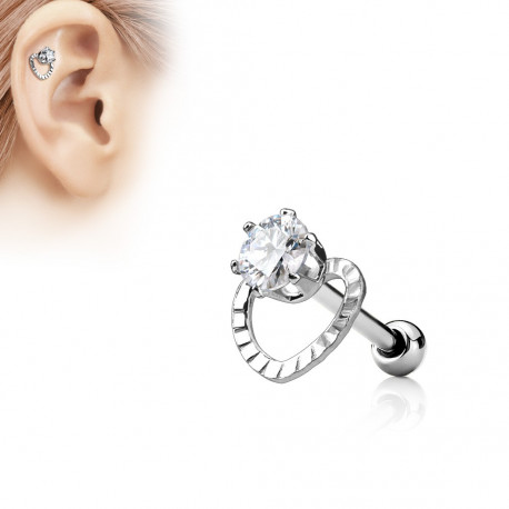 Piercing oreille tragus hélix cœur avec un zirconium blanc Dauw Piercing oreille3,75 €