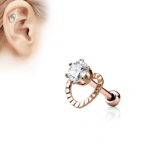 Piercing oreille or rose tragus hélix cœur avec un zirconium Padu Piercing oreille3,90 €