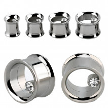 Piercing tunnel 14mm avec sur le bord un zirconium blanc Bazy Piercing oreille6,40 €