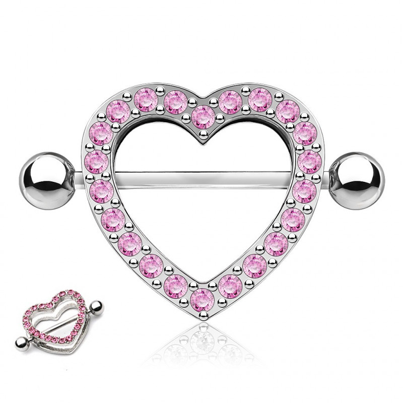 Piercing téton en coeur orné de zirconium rose Mahy Piercing téton6,90 €