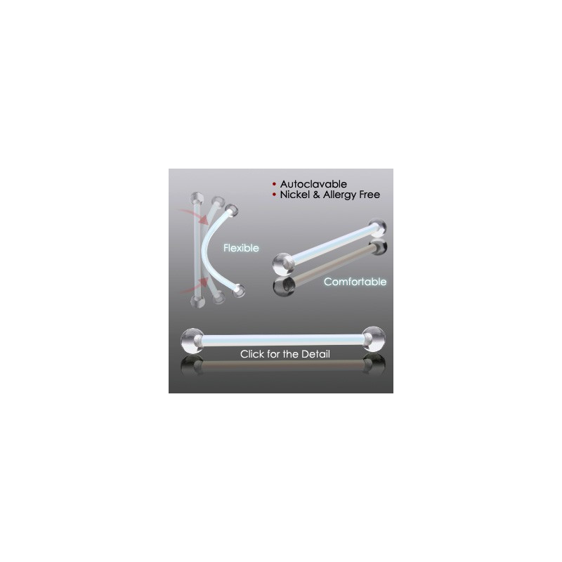 Piercing nombril bioflex 40mm incolore grossesse boule Gux Piercing nombril3,30 €