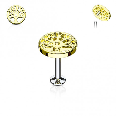Piercing labret doré 6mm avec un arbre de vie Nova Piercing labret3,60 €