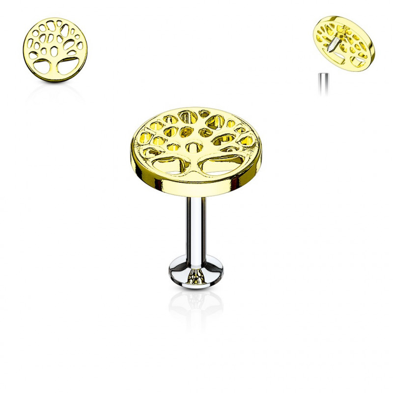 Piercing labret doré 6mm avec un arbre de vie Nova Piercing labret3,60 €