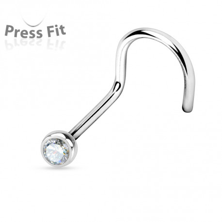 Piercing nez coudé 0,8mm X 6mm et crystal 2,3mm blanc Dast Piercing nez2,25 €