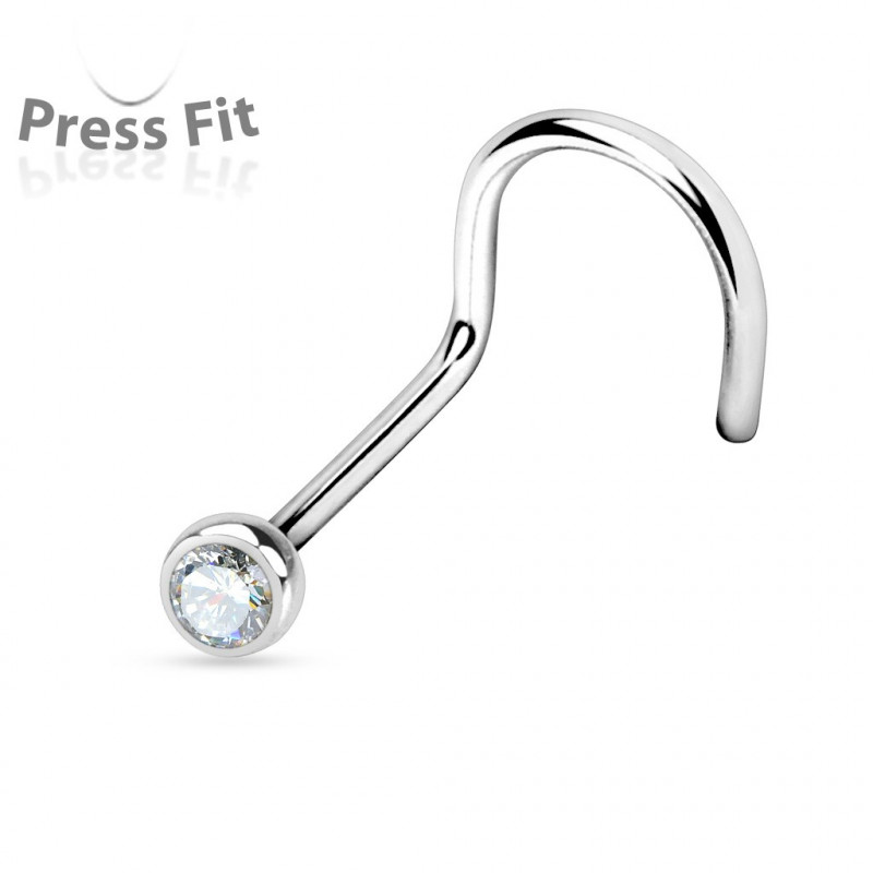 Piercing nez coudé 0,8mm X 6mm et crystal 2,3mm blanc Dast Piercing nez2,25 €