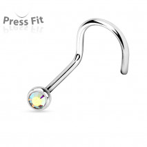Piercing nez coudé 0,8mm x 6mm et crystal 2,3mm aurore boréale Byn Piercing nez2,90 €