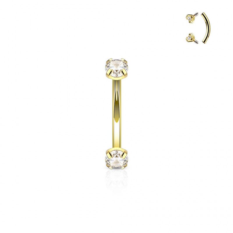 Piercing arcade doré 8mm et zirconium 3mm blanc Supaz Piercing arcade6,65 €