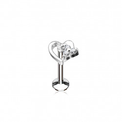 Piercing labret 8mm avec un cœur orné de zirconium Yun Piercing labret4,49 €