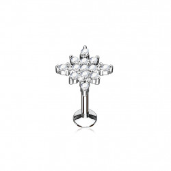 Piercing labret 6mm étoile avec zirconium blanc Huk Piercing labret4,99 €