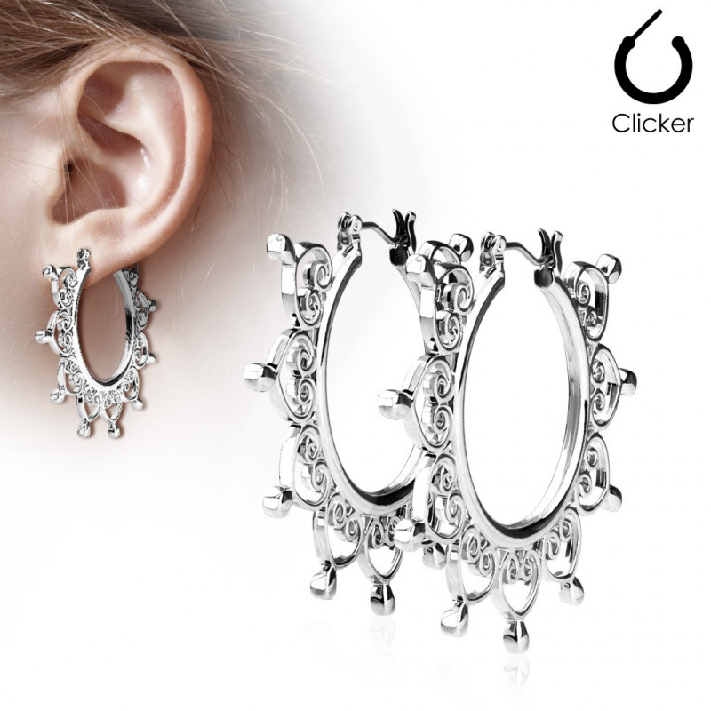 Boucle d'oreille avec filigrane en forme de cœurs Zasa Bijoux7,75 €