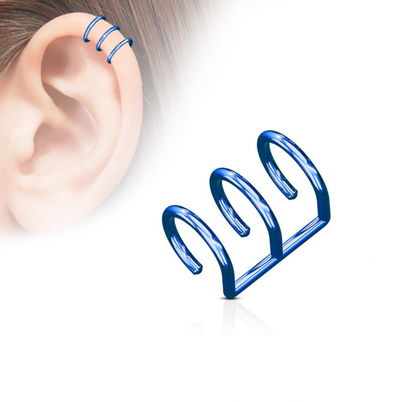 Faux piercing titanium triple anneaux bleu Deu Faux piercing4,90 €