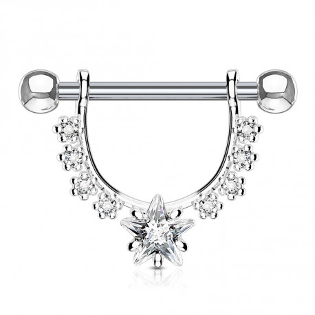 Piercing téton étrier avec une étoile en zirconium Wamy Piercing téton5,70 €