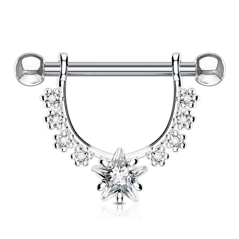 Piercing téton étrier avec une étoile en zirconium Wamy Piercing téton5,70 €