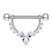 Piercing téton étrier avec un cœur en zirconium Wyxec Piercing téton5,70 €